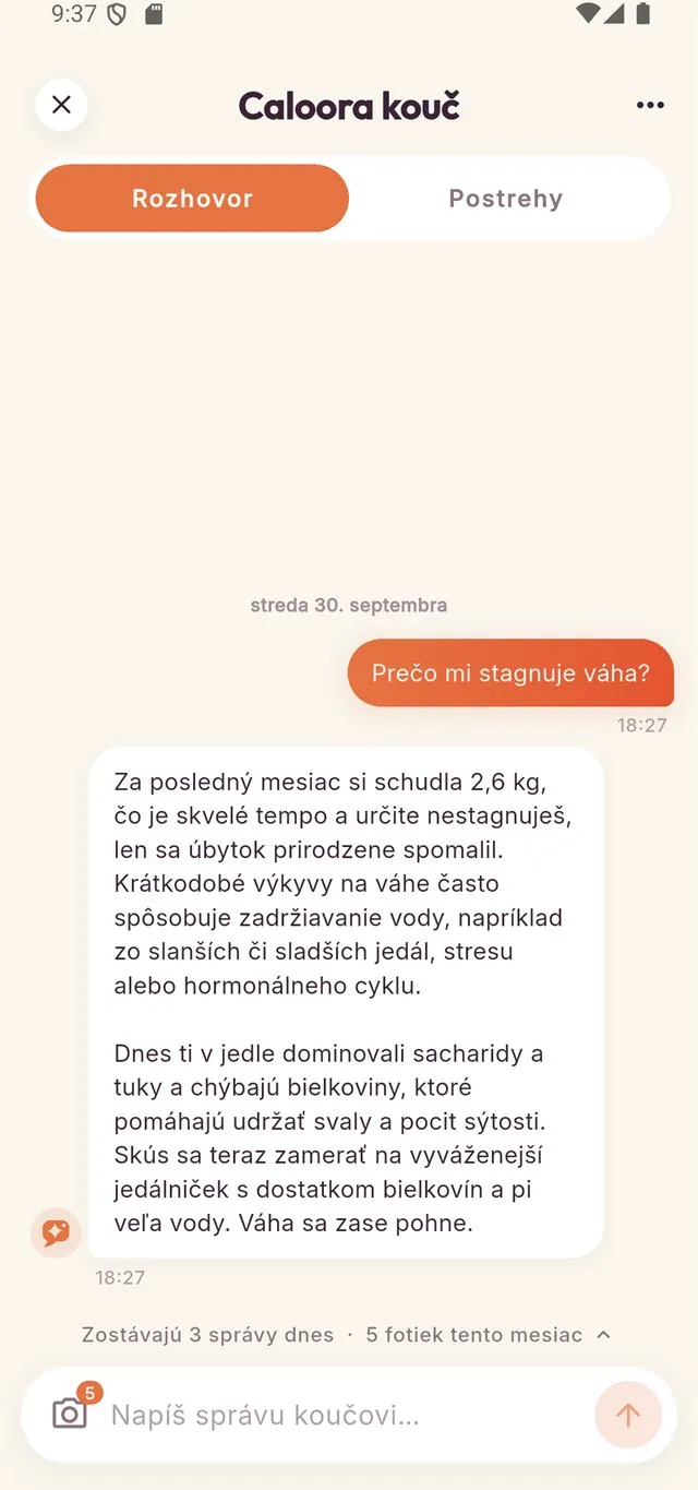 Rozhovor s Caloora koučom v appke